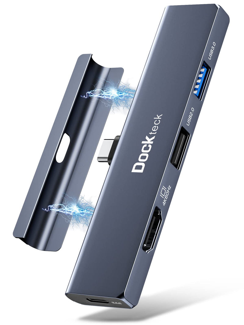 [Australia - AusPower] - iPad Pro USB C Hub Multiport Adapter - Dockteck USBC Hub 5 in 1 with 100W PD, 4K 60Hz HDMI, Audio, USB 3.0, USB C Dock with Magnetic Grip for iPad Pro 12.9 2021 2020 2018, iPad Air, iPad Mini 6 