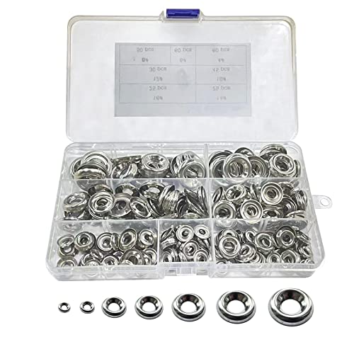 Vosaplk 304 stainless countersunk cup washers assortment set, #4–#16 sizes, 295 pieces