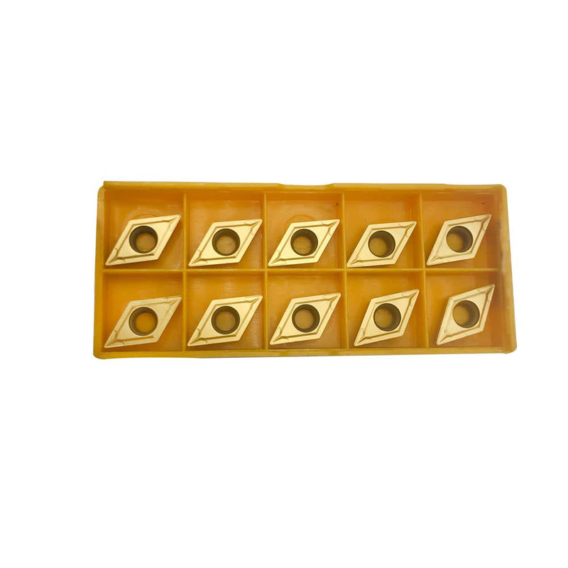 [Australia - AusPower] - Cutting Tools Indexable Inserts Carbide Turning Inserts DCMT11T304(DCMT32.51),DCMT Inserts CNC Lathe Replacement Cutters for Indexable Lathe Turning Tool Holder,10 Pieces/Pack Yellow 