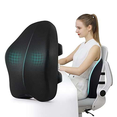 Lumbar Support Pillow for Office Chair Back Support Pillow for Chair Car Seat Back Support Ergonomic Back Chair Pillow Desk Chair Back Cushion for Back Pain Back Rest Pillow Lumbar Back support Black