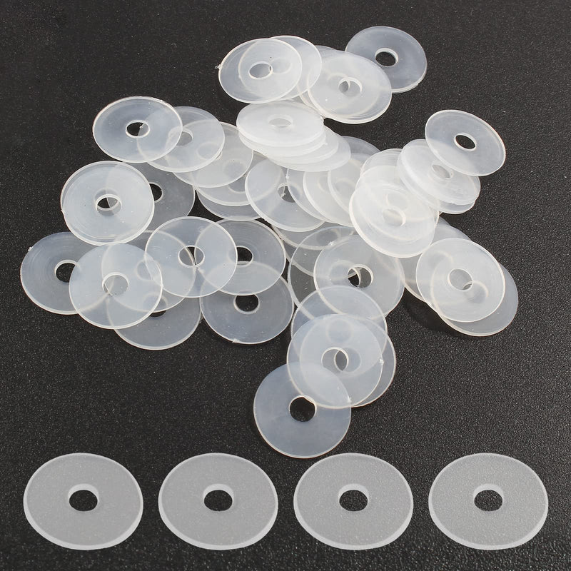 [Australia - AusPower] - 50 Pack M4 Nylon Washers Clear Flat Washer, 4mm ID 17mm OD 1mm Thickness Faucet Plastic Gasket, Metric Transparent Gasket Sealing Washer Spacer Flat Hose Washer for Water Pipe Water Hose M4x17mmx1mm 50 