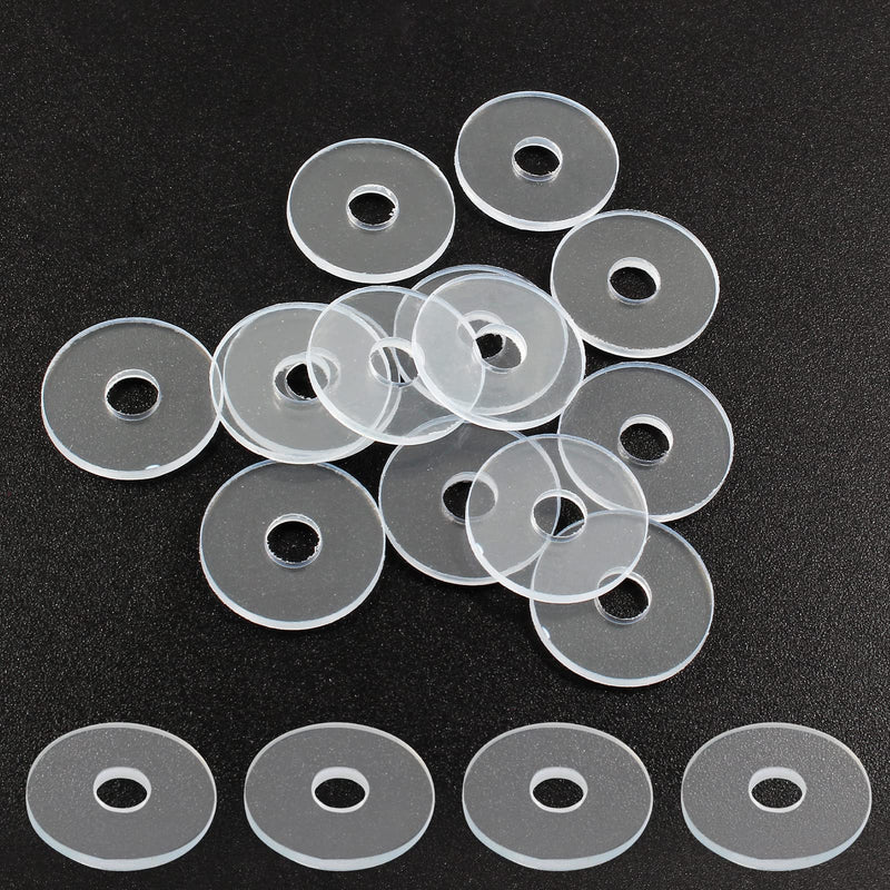 [Australia - AusPower] - 10 Pack 3/4 Inch Clear Washers for Shower Door Handle, Plastic Washers Spacers Vinyl Replacement Parts Transparent Gasket, Plastic Flat Washer Clear Plastic Gasket for Standoff Cap Assemblies 10 Pack 