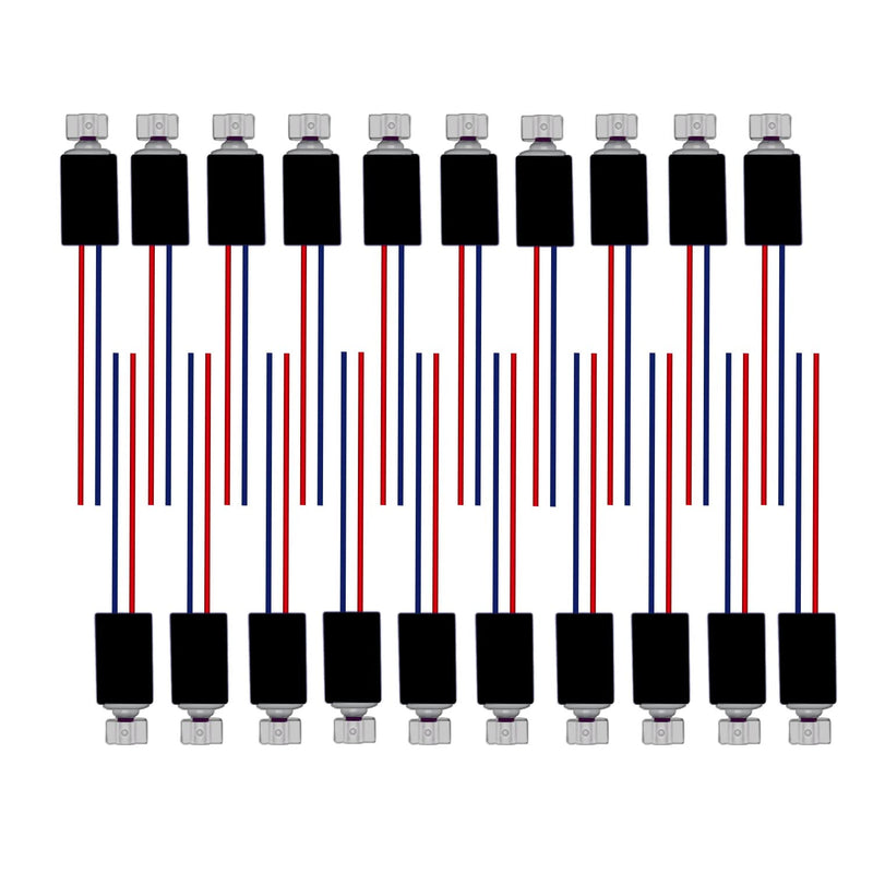 [Australia - AusPower] - 20Pcs DC 3V 3500RPM Pager Cell Phone Micro Vibration Motor 4mm x 8mm(Black) 