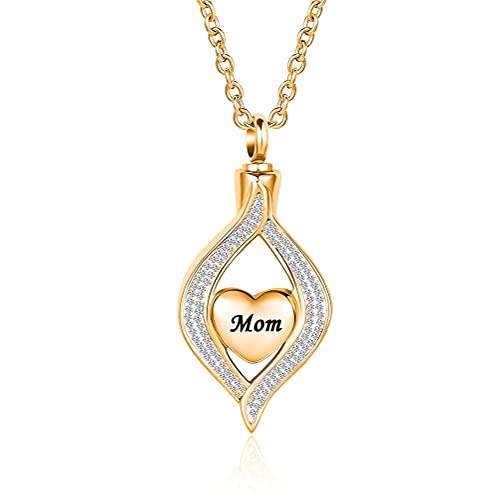 Memroial Necklace for Cremation Ashes Locket Urn Necklaces Always in My Heart Keepsake Pendant for Mom Dad Brother