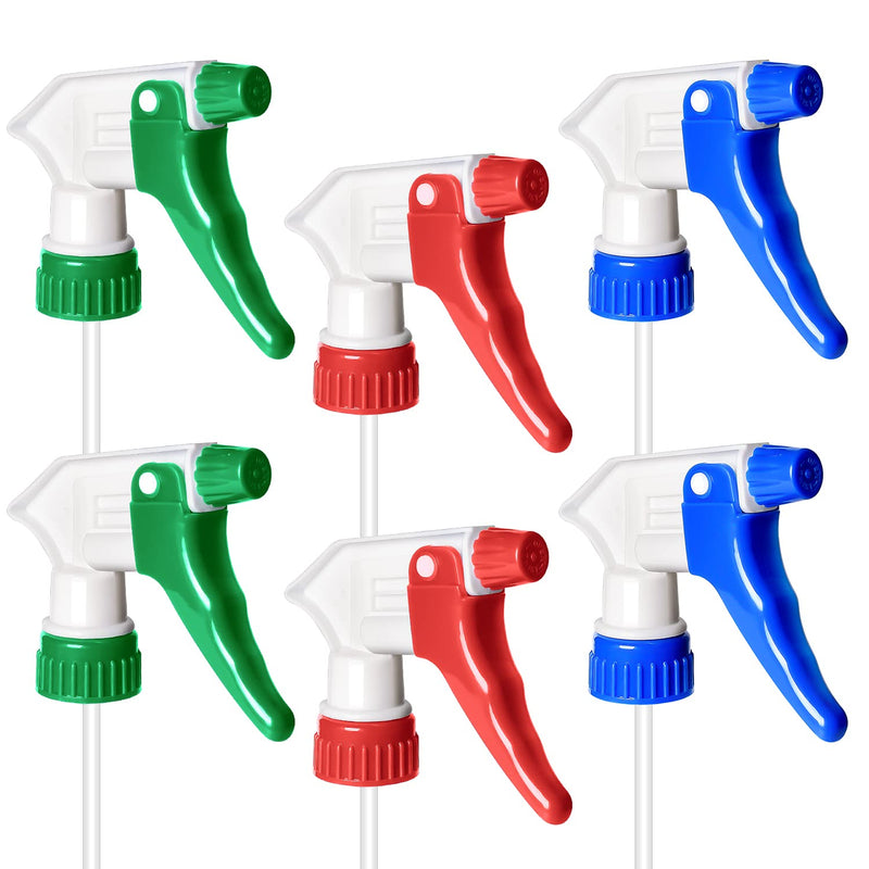 [Australia - AusPower] - 6 Pack Universal Spray Bottle Replacement Nozzle, Mist & Stream Trigger Sprayer for 16oz 24oz 32oz Bottles, Heavy Duty Mister Head Part w/ 10.2 Inch Tube for Cleaning Solutions, Car Detailing 6 Pack 