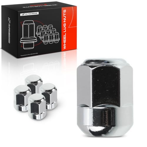 A-Premium M14-1.50 wheel lug nuts, set of 5, shown together for front or rear vehicle wheels