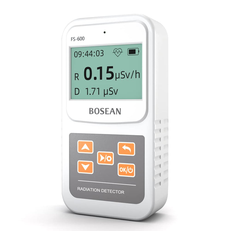 [Australia - AusPower] - Nuclear Radiation Detector, Geiger Counter with Click Sound for Beta Gamma X-ray, Portable Alarm Radioactive Dosimeter for Uranium Glass Iodine Treatment Water Food, FS-600 White 