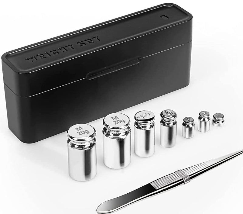 GRAM PRES Calibration Weight Set, 1g, 2g, 5g, 10g, 20g with Tweezers | For digital jewelry scales laboratory education science weights Small