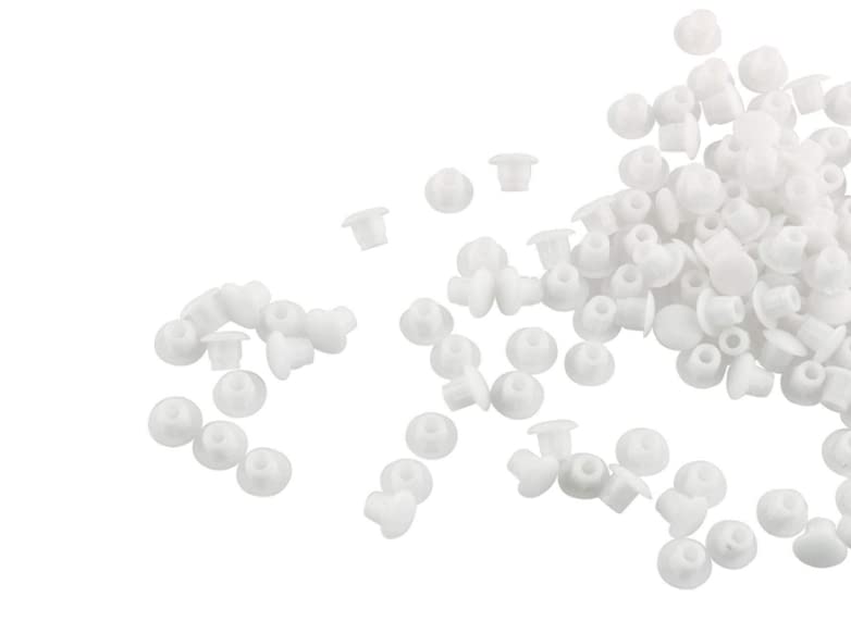 [Australia - AusPower] - 5mm Plastic Hole Plugs SJZBIN 200PCS White 3/16 Inches Round Button Flush Type Plugs Screw Cap Drilling Cover Plugs for Chair Cabinet Cupboard Shelf Furniture Fencing Post Pipe Insert End Caps 