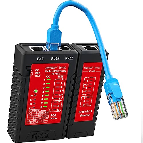 NOYAFA red network cable tester with Ethernet cable mapper and continuity testing functions
