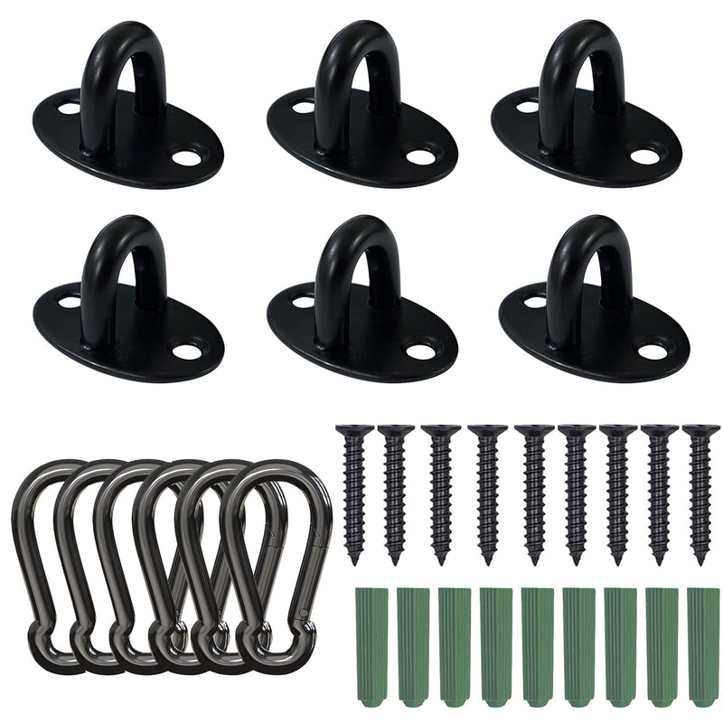 [Australia - AusPower] - Stainless Steel Ceiling Hooks, Ceiling Hooks Pad Eyes Plate Marine Hardware Hooks with Screws 12 PCS. 