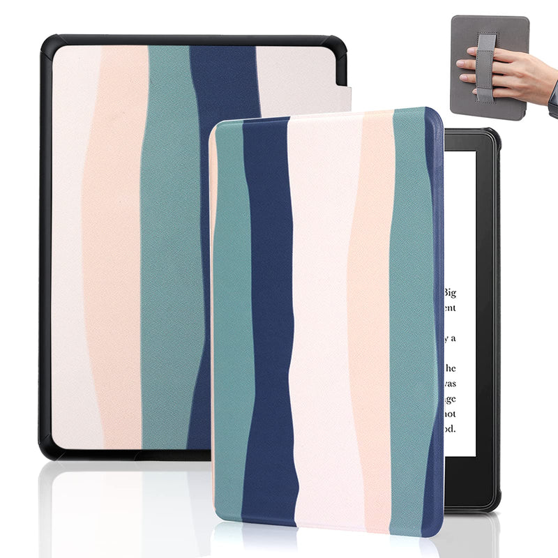 [Australia - AusPower] - SCSVPN Case for 6.8'' Kindle Paperwhite 11th Generation 2021 Release and Kindle Paperwhite Signature Edition - Slim Premium Durable PU Leather Cover with Hand Strap, Auto Sleep/Wake - Colorful Blue 