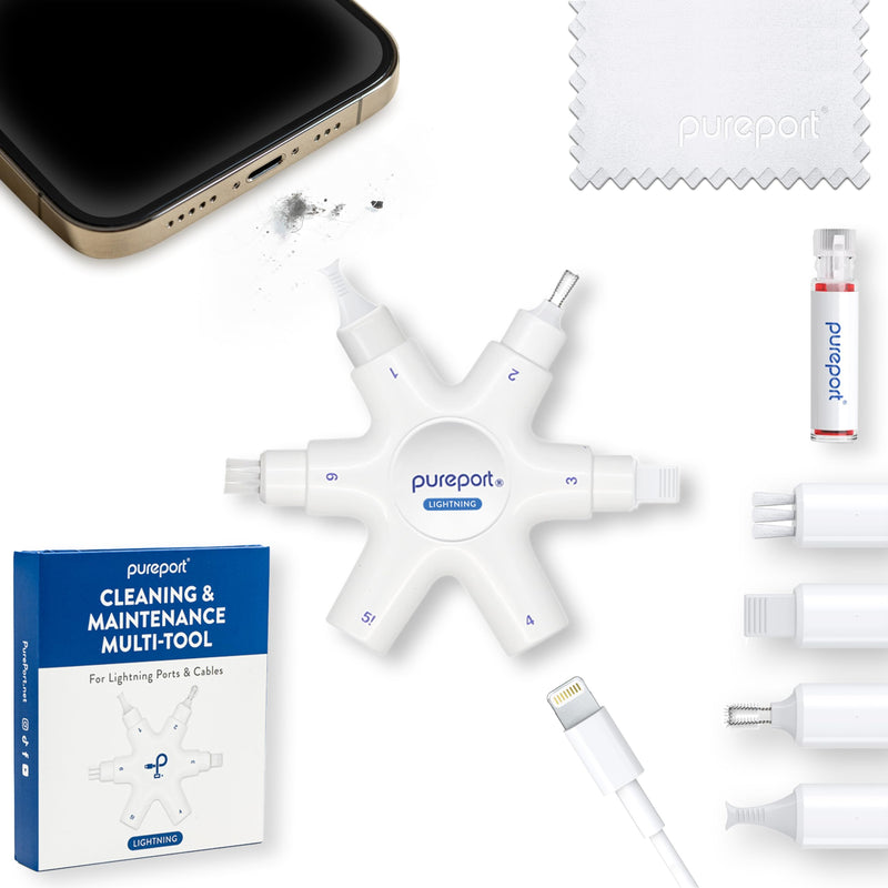 [Australia - AusPower] - iPhone Cleaning Kit - The Original - iPhone Cleaner Multi-Tool | Repair & Restore iPhone & iPad Charging Ports, Lightning Cables & Connectors | Fix Unreliable Charging | As Seen on USA Today For iPhone/iPad (Lightning Connector) 