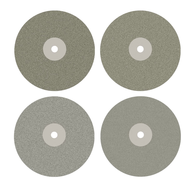[Australia - AusPower] - DZQ 4PCS Diamond Flat Lap Wheel Disc 6" x 1/2" Arbor Hole Abrasive Grit 80 120 240 320 for Cutting or Sanding Stone and Glass 