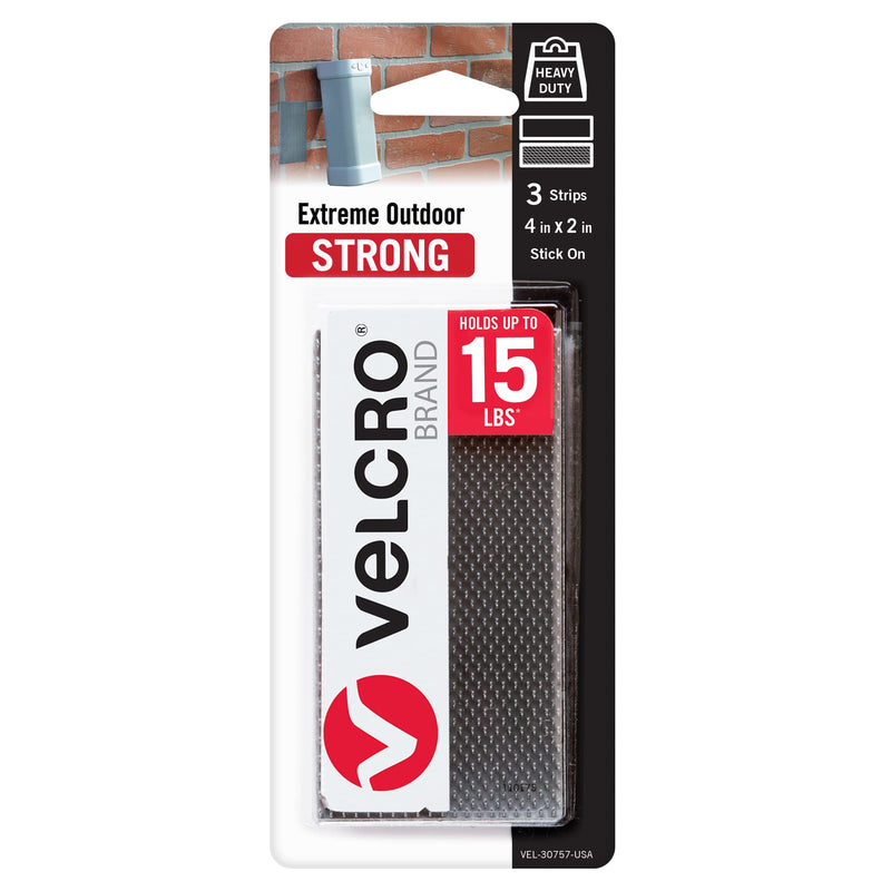 [Australia - AusPower] - VELCRO Brand Industrial Strength Fasteners | Extreme Outdoor Weather Conditions | Heavy Duty Strength Holds up to 15 lbs | 4 x 2 inch Strips, 3 Sets, Titanium,VEL-30757-USA 