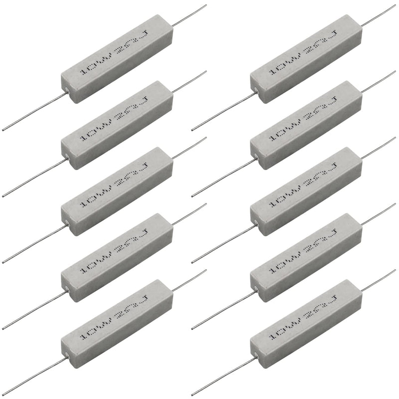 [Australia - AusPower] - Cement Resistor,10 PCS 10w 2 ohm 5% Axial Lead Wire Resistor White Wound Fixed Ceramic Cement Resistors Wirewound Cement Power Resistors Flame Heat Moisture Resistance Precharge Horizontal Resistors 10W2?J 