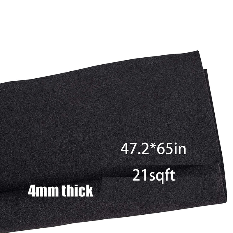 [Australia - AusPower] - Speaker Box Carpet Fabric Black: Car Trunk Truck Auto Automotive Liner Speakers Subwoofer Interior Cover Roll Carpeting for Sub Box Polyester Fiber Material 47 X 65 in 21.25 Sqft（Folded） 