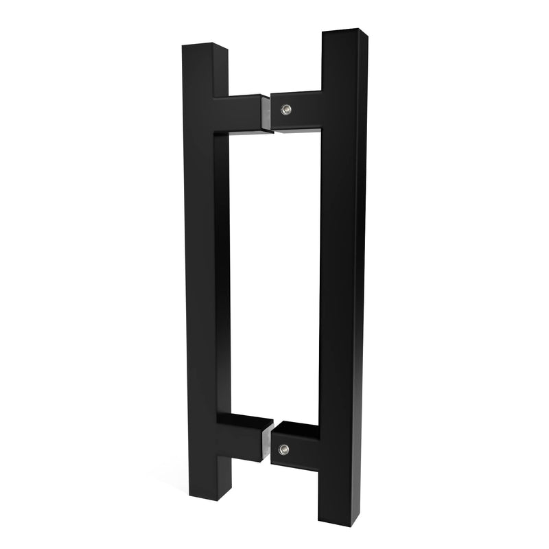 8" Back to Back Ladder Shape Pull Shower Door Handle Compatible with 1/4" to 1/2" Thickness Glass Door for Frameless Shower Doors, Matte Black with 304 Stainless Steel MB