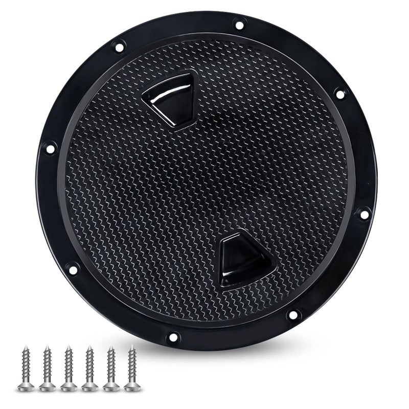 Hoffen Boat Hatch, 4" 6" 8" Round Non Slip Inspection Hatch w/Detachable Cover for Marine Boat Yacht Black 8 Inch