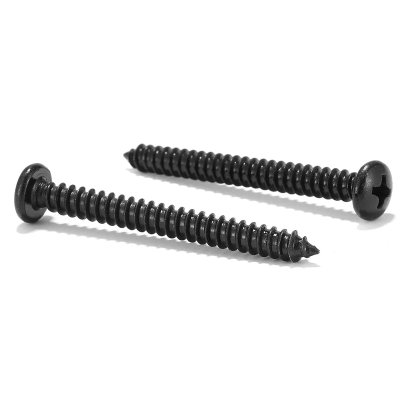 [Australia - AusPower] - #8 x 1-1/2" Wood Screw 100Pcs 18-8 (304) Stainless Steel Pan Head Fast Self Tapping Drywall Screws Black Oxide by SG TZH #8 x 1-1/2" 