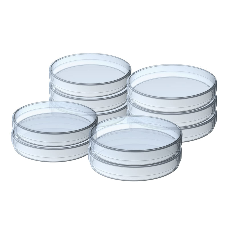 [Australia - AusPower] - 10 Pack Sterile Thick Plastic Petri Dishes with Lid, 90mm Dia x 15mm Deep Clear 3 Vents Petri Dish for Lab Science Experiment 10 