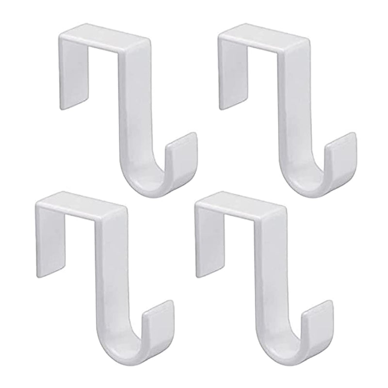 [Australia - AusPower] - 1st Choice Over The Door Hooks 4 Pack, Z-Shaped Door Hanger Hook Reversible Sturdy Over Door Hooks Fits The 1 3/8” and 1 3/4” Door Widths, Plastic Door Hook Hanger for Hanging Clothes, Towels,White 