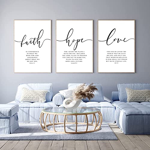 Bible Verses Wall Art Decor Scripture Canvas Wall Art Inspirational Bible Quote Wall Decor Scripture Posters Spiritual Christian Artwork Pictures Wall Painting for Living Room 16x24 Inch Unframed Bible Verse Art - One