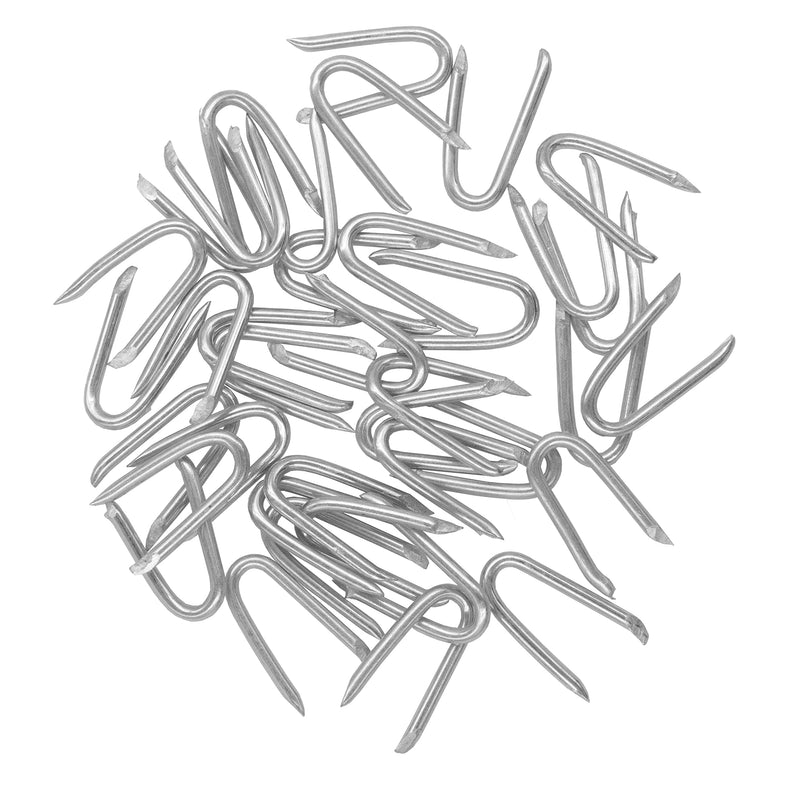 [Australia - AusPower] - Steel Wire Fencing Staples (200 pcs), Galvanized U-shaped fasteners Nails for Wire Mesh and Woven Fencing 