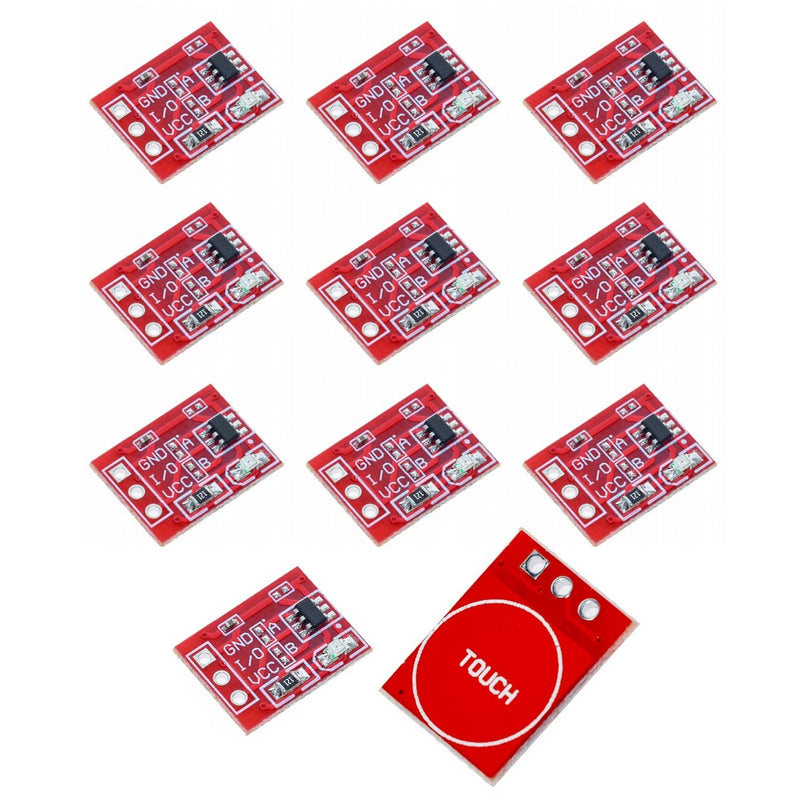 [Australia - AusPower] - JZK 10x TTP223 Self-Lock Capacitive Touch Switch Module, DC 2.5V - 5.5V Digital Capacitive Touch Sensor Switch Module, Single-Channel Transformation 