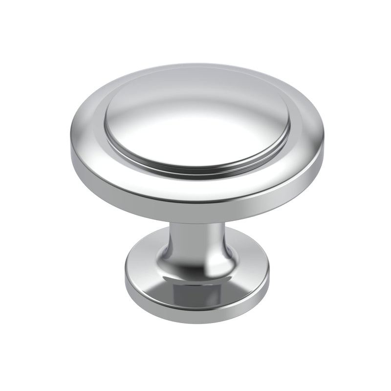 Alzassbg Polished Chrome Round Cabinet Knobs 10 Pack, AL6012CP | Single Hole Knob, 1-1/4 Inch Diameter, Decorative Hardware Pulls, for Cabinets and Drawers