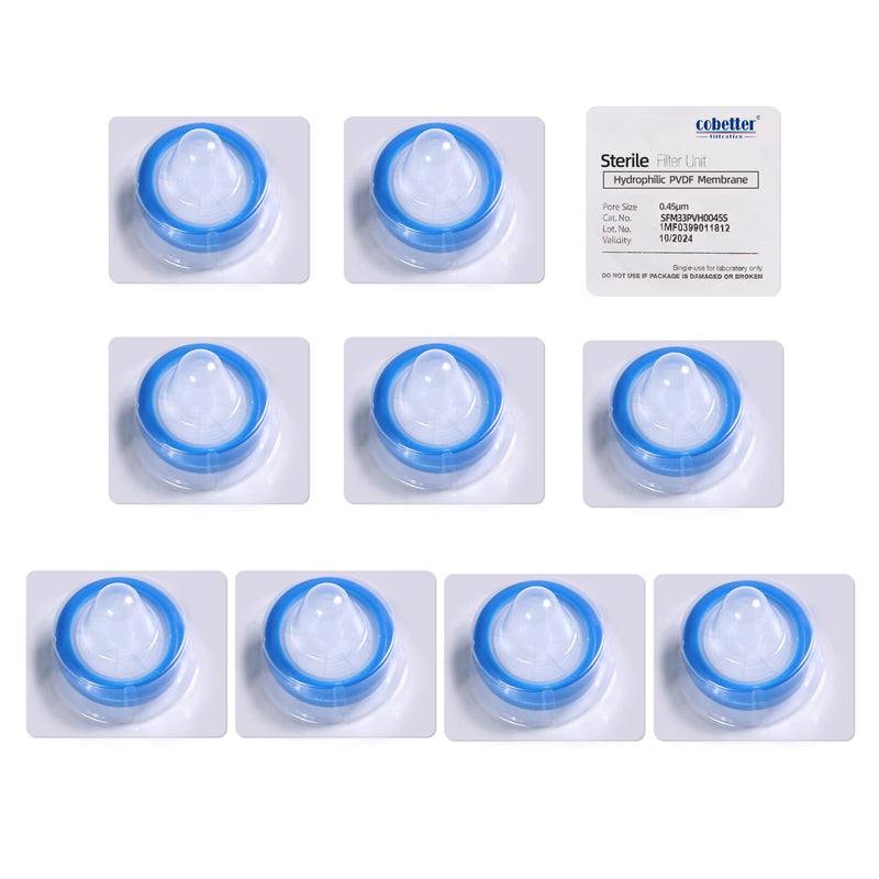 [Australia - AusPower] - 10PCS PVDF Syringe Filter 0.22?m Sterile Hydrophilic Filtration Lab Filters 25mm Membrane Diameter Individually Packed 25mm, 0.2?m 10pcs 