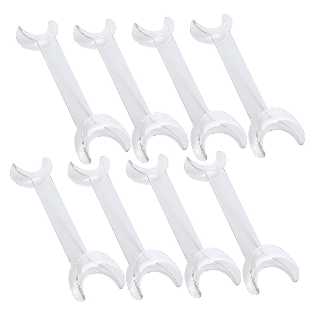 8 Pcs Dental Intraoral Cheek Lip Retractor,Cheek Retractors Opener Mouth Opener,Double Head T-Shape Dental Orthodontic Tool Surgical Retractor (Small, Clear) Small