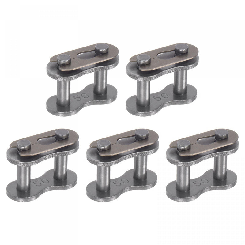 [Australia - AusPower] - uxcell 5Pcs #50 Chain Master Connector Link Roller, 5/8" Pitch Carbon Steel, Standard Connecting Split Links for 10A Chain 