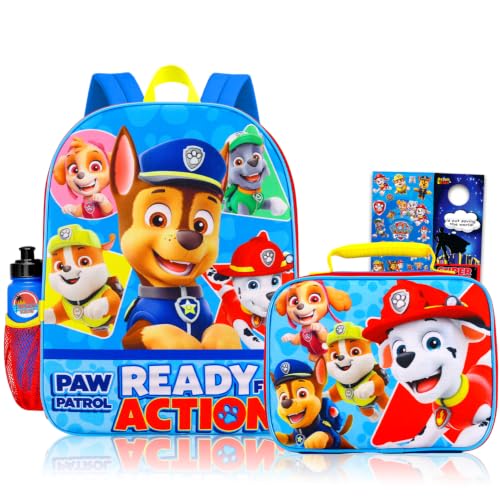 Paw Patrol Backpack with Lunchbox Set for Boys School Bundle + More