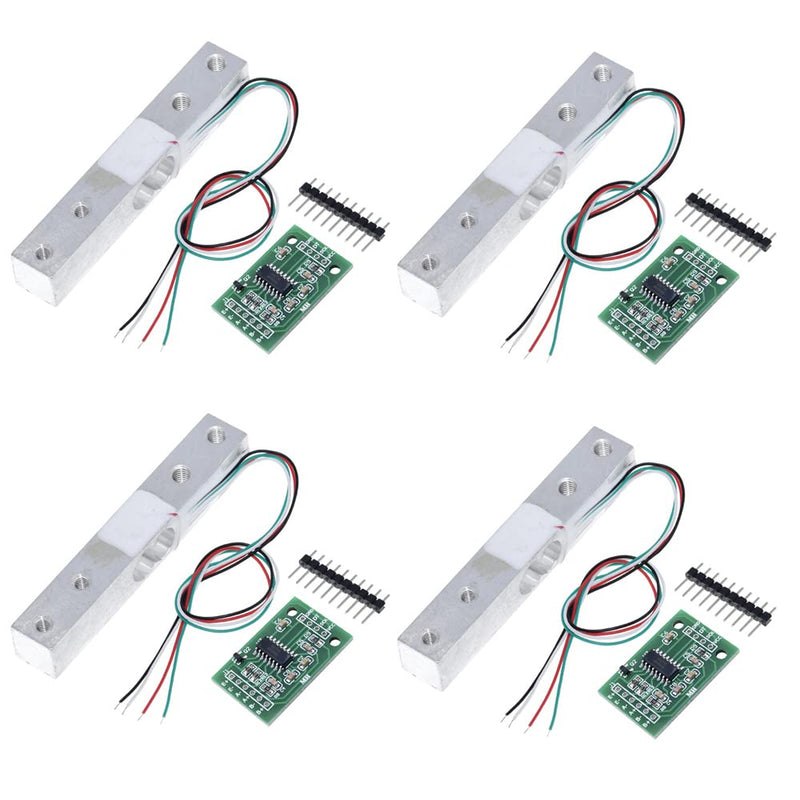[Australia - AusPower] - ShangHJ 4 Sets Digital Load Cell Weight Sensor + HX711 ADC Module Weighing Sensor for Arduino DIY Portable Electronic Kitchen Scale Kit (5kg) 5kg 