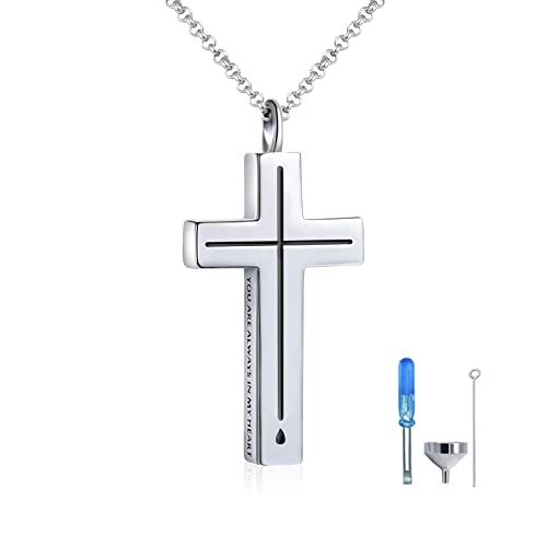 925 sterling silver cross souvenir ashes necklace urn pendant black
