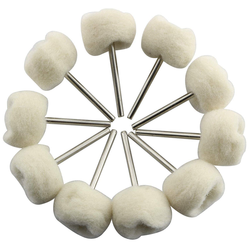 [Australia - AusPower] - 20PCS Polishing Wheel Set Mounted Soft Fine Wool Polishing Buff Wheel 1/8" Shank for Dremel Rotary Tools 