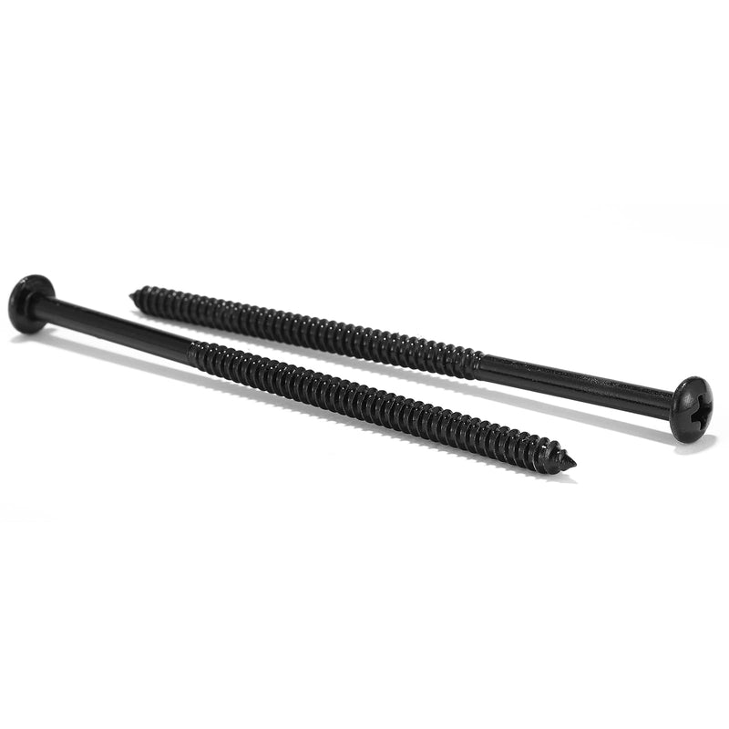 #10 x 4 Wood Screw 100Pcs 18-8 (304) Stainless Steel Pan Head Fast Self Tapping Drywall Screws Black Oxide by SG TZH #10 x 4"