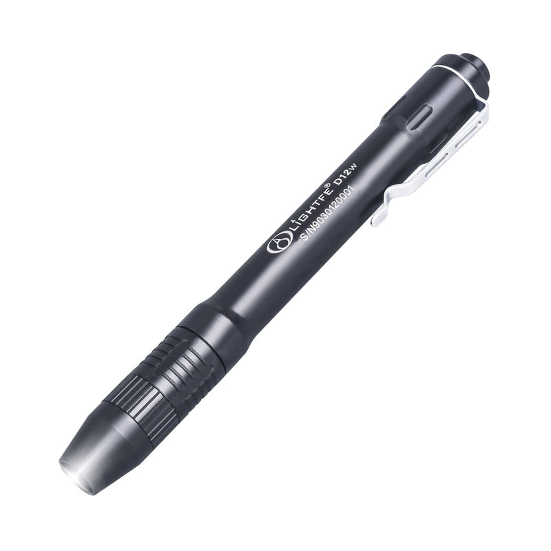 [Australia - AusPower] - LIGHTFE D12 Zoomable Pen Light, Reusable Medical Pocket light with Clip, Waterproof and Anti-drop White Light Penlight Flashlight, Medical Penlight for Nurses, Doctors and Nursing Students D12-white 
