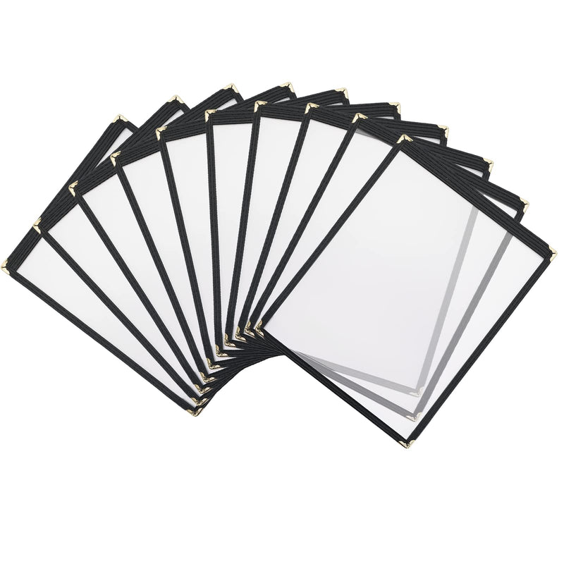 [Australia - AusPower] - MYFULLY 8.5 x 11 Inch Menu Covers | Pack of 10 Transparent Restaurant Menu Covers, American Style Menu Holders for Restaurants, Bars, Cafes, Food & Drink (8.5"x 11" (1 Page, 2 View)) 8.5"x 11" (1 Page, 2 View) 