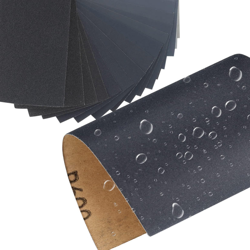 Tomoyuki Wet Sandpaper 120-7000 Grit Sandpaper Set 45 Pieces | Emery Paper for Polishing and Sanding for Car, Wood Furniture, Stone, Paint, Metal, Glass - 9 x 3.9 Inch 120-7000 Grit 46