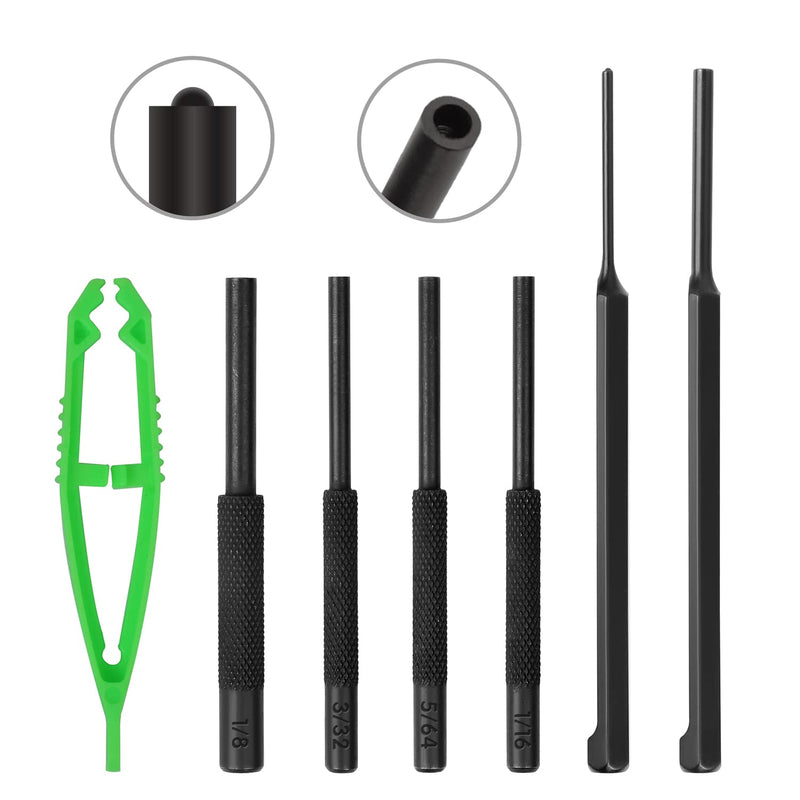 [Australia - AusPower] - SWANLAKE 7PCS Roll Pin Starter Punch and Bolt Catch Install Punch Set, 1/16", 5/64", 3/32", 1/8" 