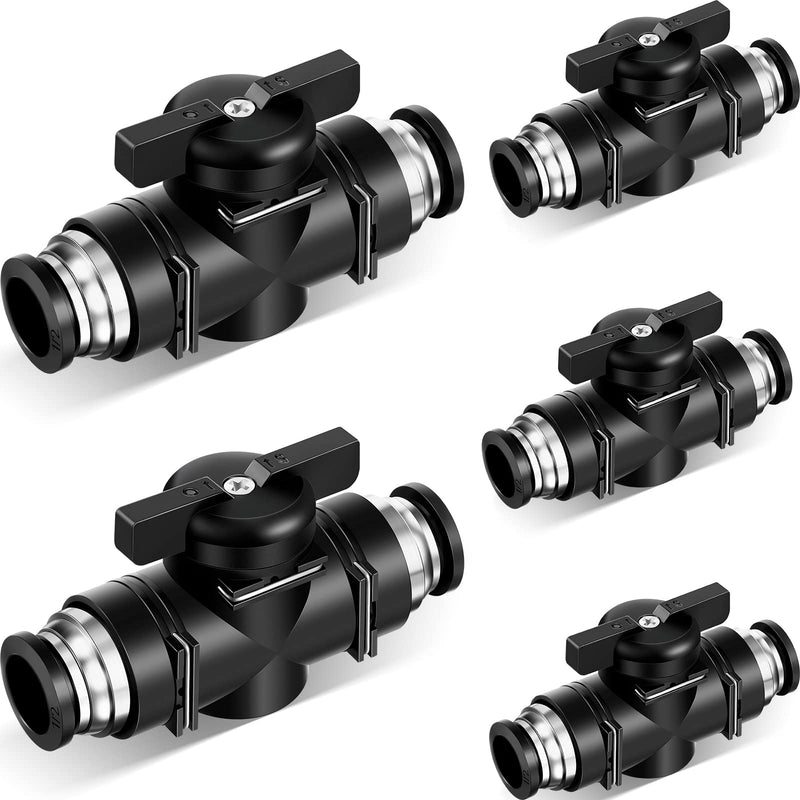 [Australia - AusPower] - 5 Pieces Pneumatic Ball Valve Push to Connect Fittings Ball Valve PVC Air Flow Control Valve Air Fittings Straight Quick Connect Union Air Quick Connect Air Hose Fittings (1/2 x 1/2 OD) 5 1/2" x 1/2" OD 