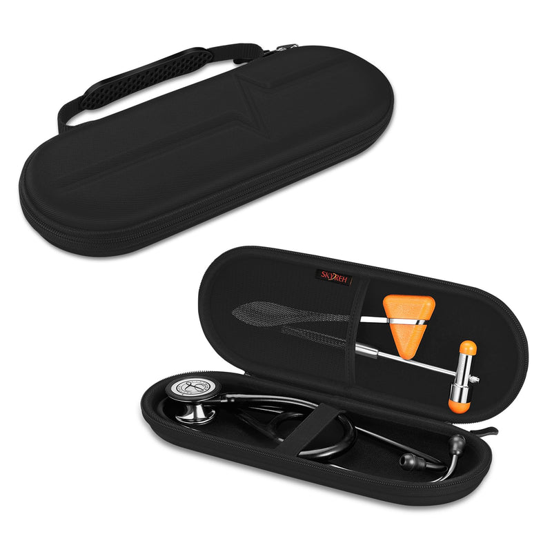 [Australia - AusPower] - Stethoscope Hard Case, Shockproof Slim Travel Storage Bag for 3M Littmann Classic III, 3M Littmann Cardiology IV, Lightweight II S.E, Omron, ADC, MDF Acoustica Stethoscope (Black) Black 