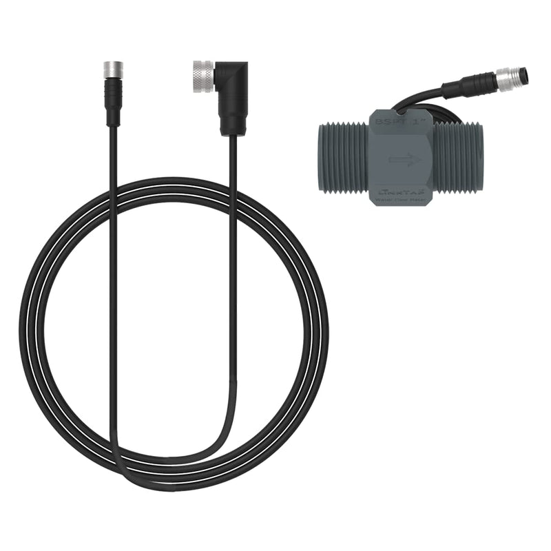 [Australia - AusPower] - LinkTap 1" NPT Flow Meter & 4.9 ft Connection Cable, Requires 1-Zone Smart Sprinkler Controller ValveLinker, Compatible 6.5/16/33 ft Extension Cables 