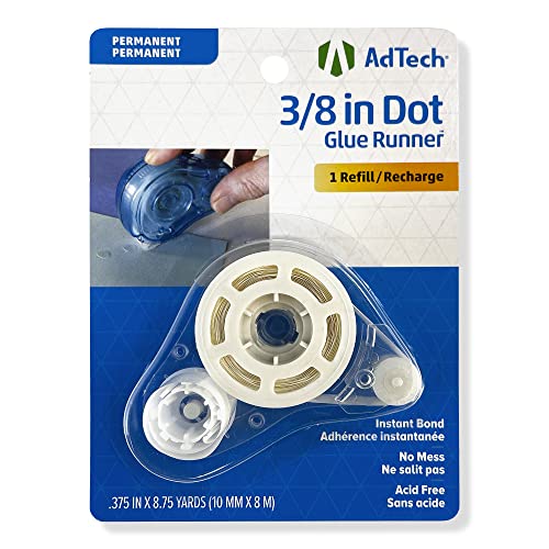 Adtech Glue Dot Refill, clear 1-pack adhesive dots refill roll in packaging