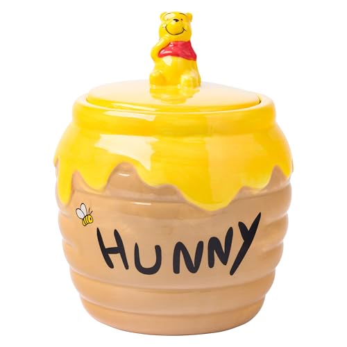 Silver Buffalo Disney Winnie the Pooh Hunny Pot, 3D Sculpted Snack Jar Winnie the Pooh Hunny Small (Ceramic Sculpted) Ceramic Sculpted