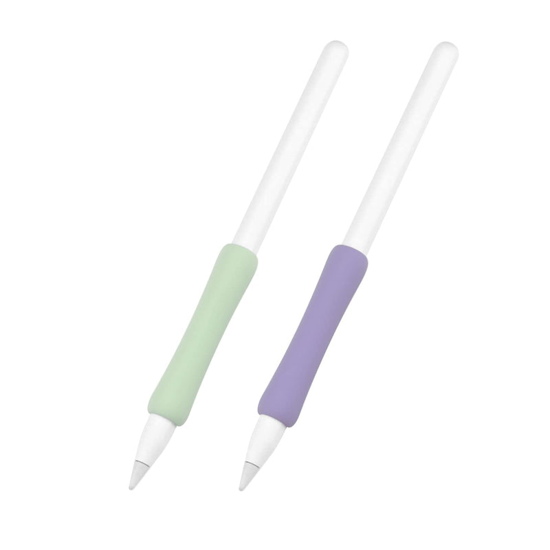 [Australia - AusPower] - ProElife 2-Pack Ergonomics Grip Holder Silicone Protective Sleeve Cover for Apple Pencil 2nd 2021 & 1st Generation iPad Pro 11'' 12.9'' 2021/2020/2018 Stylus Accessories Kits (Lavender/Green) Lavender/Green 