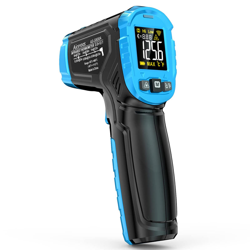 [Australia - AusPower] - G600A Infrared Thermometer Gun Laser IR Temp Gauge, Handheld Heat Temperature Gun with Adjustable Emissivity & Max Measure for Cooking, Grill & Engine | -58F to 1112F | NOT for Humans 