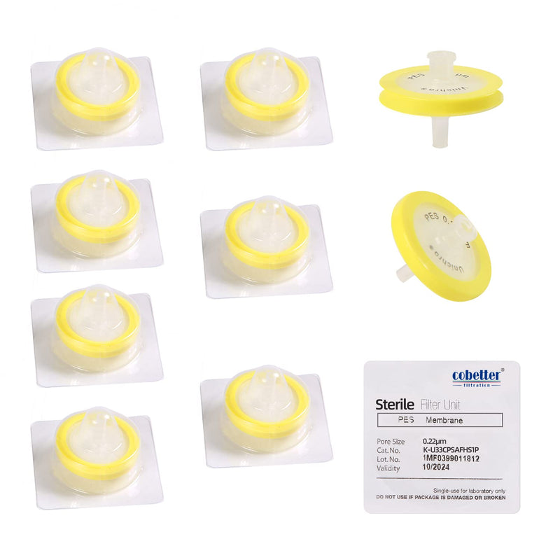 [Australia - AusPower] - 10PCS Syringe Filter PES Hydrophilic Filtration Sterile Lab Filters 0.45?m 33mm Membrane Diameter Individually Packed 10 